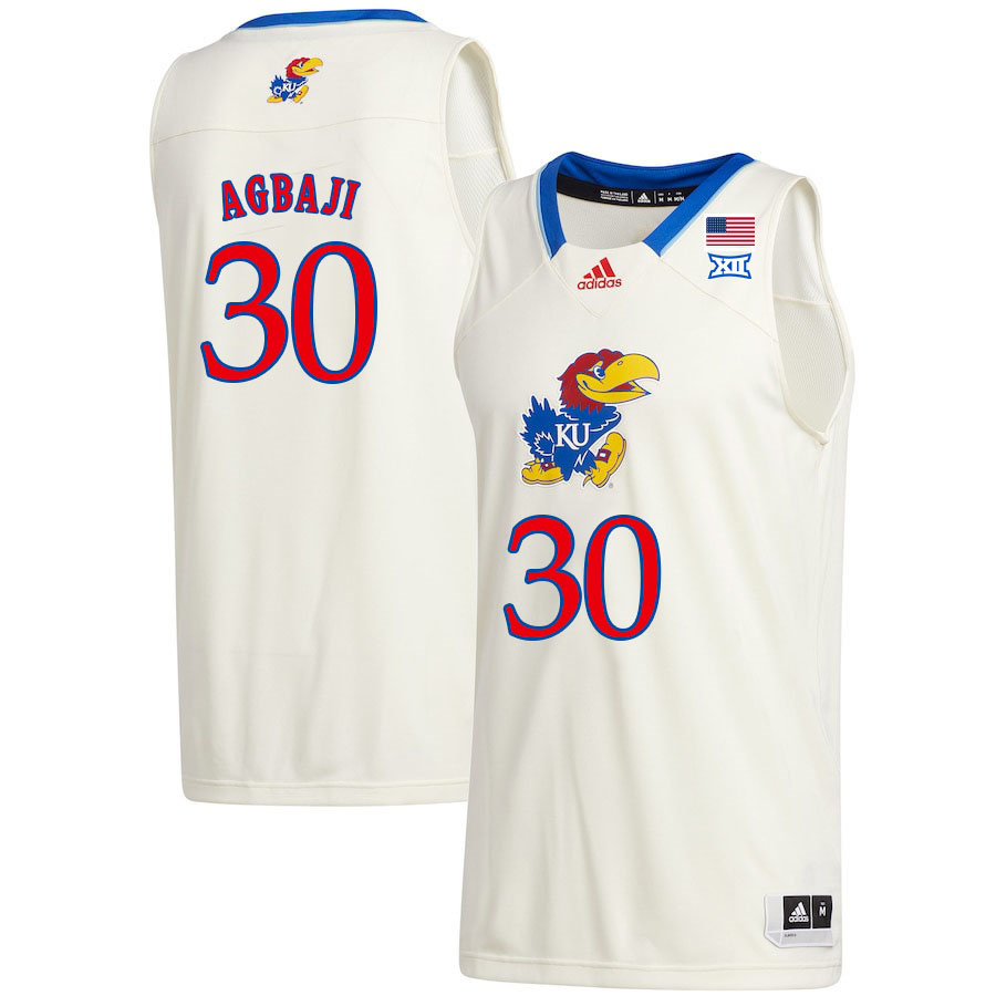 Men #30 Ochai Agbaji Kansas Jayhawks College Basketball Jerseys Sale-Cream - Click Image to Close